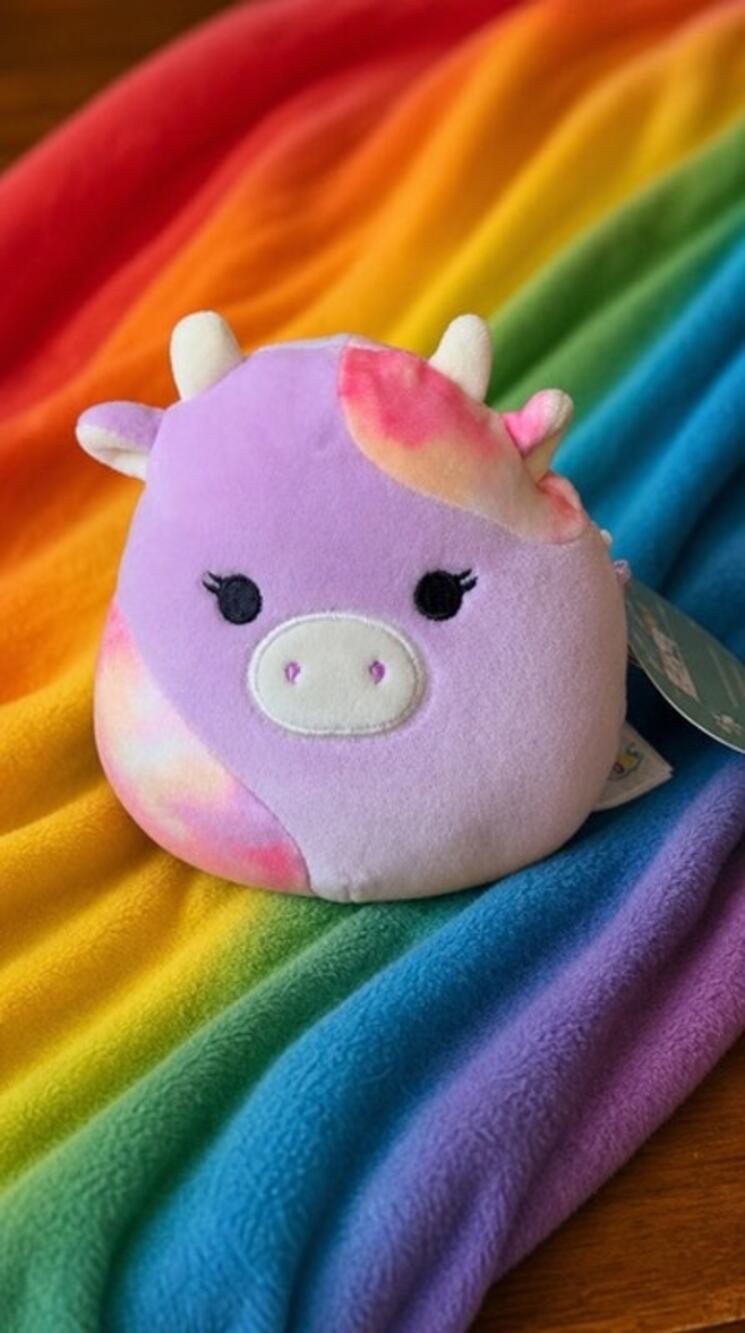 Squishmallows Suri Sunset‎ Cow Plush 5 in Tie-Dye Tag